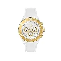 ice-watch - ice chrono white gold - montre blanche pour femme avec bracelet en silicone - chrono - 021595 (medium)