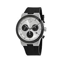 movado bold fusion 3600894 montre chronographe à quartz pour homme cadran argenté, moderne