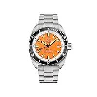 swiss military by chrono sma34100.04 montre pour homme à mouvement automatique avec bracelet en titane et métal argenté orange, noir , minimaliste