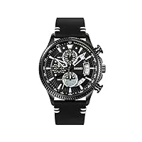 skmei montre à quartz étanche à 30 m - chronographe - montre pour homme - design professionnel et sportif - bracelet en cuir, noir, tendance