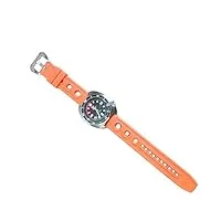 london craftwork sd1970 steeldive captain willard 6105 montre de plongée automatique nh35 mouvement, noir (bracelet en caoutchouc orange), militaire