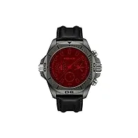 electric pewjf0022502 montre chronographe pour homme avec cadran rouge et bracelet noir, noir , sangle