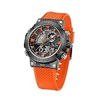 by benyar hommes analogique numérique sport montres à quartz militaire étanche multifonction chronographe bande de silicone montre