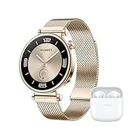 huawei watch gt 4 montre connectée femme jusqu'à 14 jours d'autonomie - compatible avec ios et android - suivi de la fréquence cardiaque - montre sport et gps - 41mm doré version fr - freebuds se 2