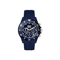 ice-watch - ice chrono dark blue gold - montre bleue pour homme avec bracelet en plastique - 021601 (medium)