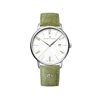 maurice lacroix eliros date green el1118-ss00s-120-d montre à quartz analogique pour homme avec bracelet en velours vert, vert, sangles