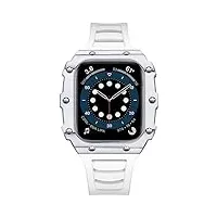 befia kit de luxe en fibre de carbone pour apple watch series 8/7 45 mm 44 mm, pare-chocs de 40 mm, coque antichoc en fluoroélastomère, accessoires de montre pour homme et femme, for 41mm, agate