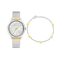 trussardi montre femme, temps et date, analogique, bracelet acier, collection city life special pack - r2453170503