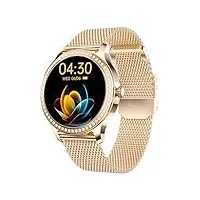 weyot montre connectée femme smartwatch appel bluetooth montre sport podometre cardiofrequencemetre oxymetre multisport pour android ios,gold