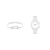 lacoste montre chronographe à quartz pour homme avec bracelet en silicone blanc - 2011246 bracelet en silicone pour femme collection 12.12-2040064