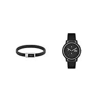 lacoste montre chronographe à quartz pour homme avec bracelet en silicone noir - 2011243 bracelet en silicone pour homme collection 12.12-2040114