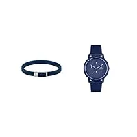 lacoste montre chronographe à quartz pour homme avec bracelet en silicone bleu marin - 2011244 bracelet en silicone pour homme collection 12.12-2040115