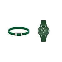 lacoste montre chronographe à quartz pour homme avec bracelet en silicone vert - 2011245 bracelet en silicone pour homme collection 12.12-2040116