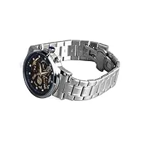 yosoo montre à quartz mécanique pour hommes, bracelet de montre en acier inoxydable, montre étanche pour voyage en plein air