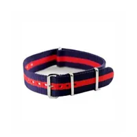 bracelet nato nylon bleu rouge - 22 mm