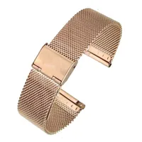 bracelet acier maille milanaise or rose - 18 mm