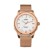 montre nappey renaissance rose gold and white milanese