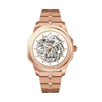 montre nappey skeleton rose gold and white steel