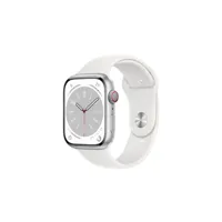 apple watch apple watch series 8 gps+cellular, boîtier aluminium argent 45 mm avec bracelet sport blanc