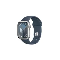 apple watch apple series 9 gps 41 mm boîtier en aluminium argent avec bracelet de sport bleu tempete - m/l