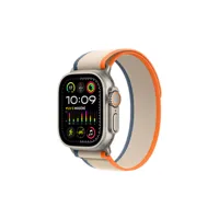apple watch apple ultra 2 gps + cellular, boîtier en titane de 49 mm avec boucle orange/beige trail - s/m