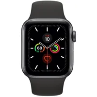 apple watch apple apple watch series 5 gps 44mm, boitier aluminium gris sidéral avec bracelet sport noir - s/m & m/l