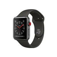 apple watch apple apple watch series 3 gps+cellular 42mm - boîtier en aluminium gris sidéral avec bracelet sport gris