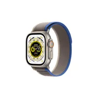 apple watch apple watch ultra + cellular, boîtier titane 49mm avec boucle trail bleu / gris - taille m/l