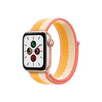 apple watch apple se gps + cellular, 40mm boitier aluminium or avec boucle sport jaune indien/blanc