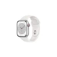 apple watch apple watch series 8 gps+cellular, boîtier aluminium argent 41 mm avec bracelet sport blanc