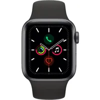 apple watch apple apple watch series 5 gps + cellular 40mm, boitier aluminium gris sidéral avec bracelet sport noir - s/m & m/l