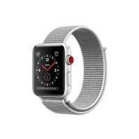 apple watch apple watch series 3 gps+cellular 38mm - boîtier en aluminium argenté avec boucle sport coquillage