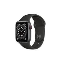 apple watch apple apple watch series 6 gps + cellular, 40mm boitier aluminium gris sidéral avec bracelet sport noir