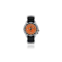 montre chris benz montre mixte cb500aonbs automatiques de plongée orange