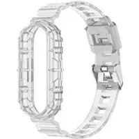 bracelet de montres avizar bracelet pour xiaomi mi band 6 et 5 sport silicone antichoc sangle de 24cm transparent