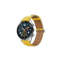 montre connectée generique bracelet en cuir véritable haut souple pour huawei watch gt/watch 2/watch magic - jaune