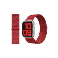 bracelets connectés generique bracelet de montre en nylon simple pour apple watch series 6/ se/ 5/ 4 44mm - rouge