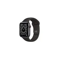 montre connectée apple watch series 6 (gps + cellular, 44 mm) boîtier en aluminium gris sidéral, bracelet sport noir