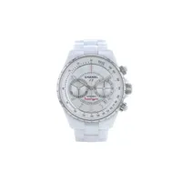 chanel pre-owned montre j12 chronographe 41 mm pre-owned (années 2010) - blanc