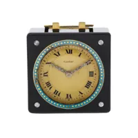cartier montre vintage travel clock 60 mm - jaune