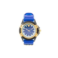 versace montre icon active 42 mm - bleu