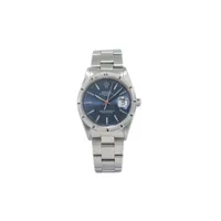 rolex montre oyster perpetual date 34 mm pre-owned - bleu