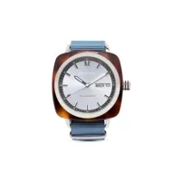 briston watches montre clubmaster sport hms date 42 mm - bleu