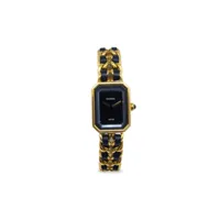 chanel pre-owned montre première xl 20 mm pre-owned (1987) - noir