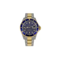 rolex montre submariner date 40 mm pre-owned (1990) - bleu