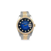 rolex montre oyster perpetual datejust 34 mm (1997) - bleu