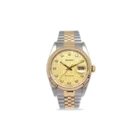 rolex montre oyster perpetual date 34 mm pre-owned (1991) - or