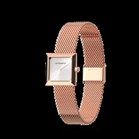 milan mesh watch - rose gold finish, l'absolue square watch case