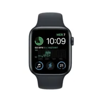 apple apple watch se (2e génération) gps 40 mm en aluminium noir (midnight) et bracelet sport noir (midnight)