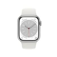 apple watch series 8 gps 41mm aluminium argent (silver) et bracelet sport blanc (white)